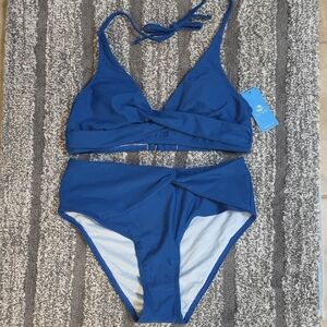 Cupshe Blue Women's Swim Two Piece